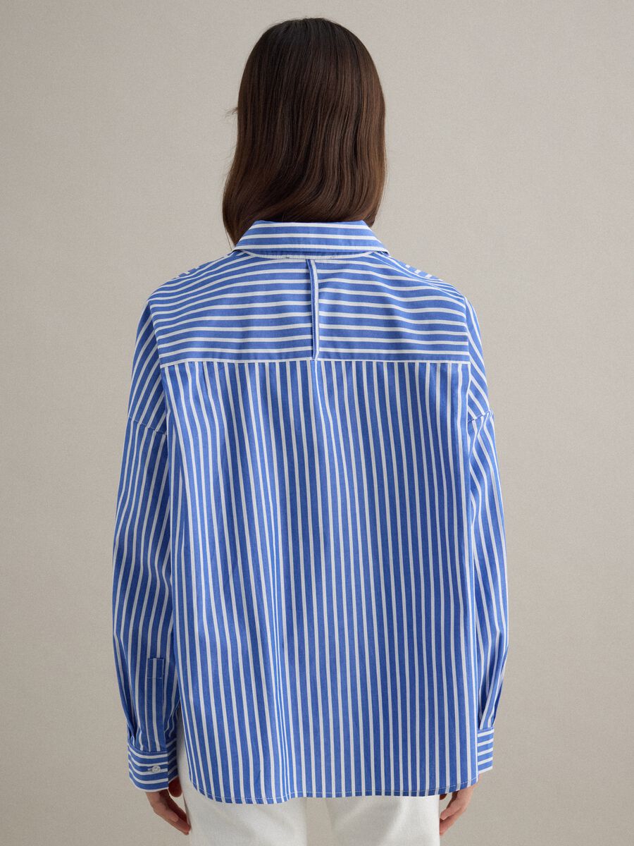 Multicolour striped pure cotton oversized fit shirt_3