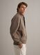 Brown regular fit bomber with full zip_0