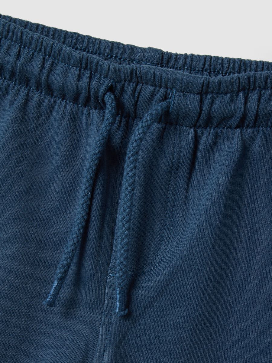 Blue pure cotton regular fit shorts for babies_2