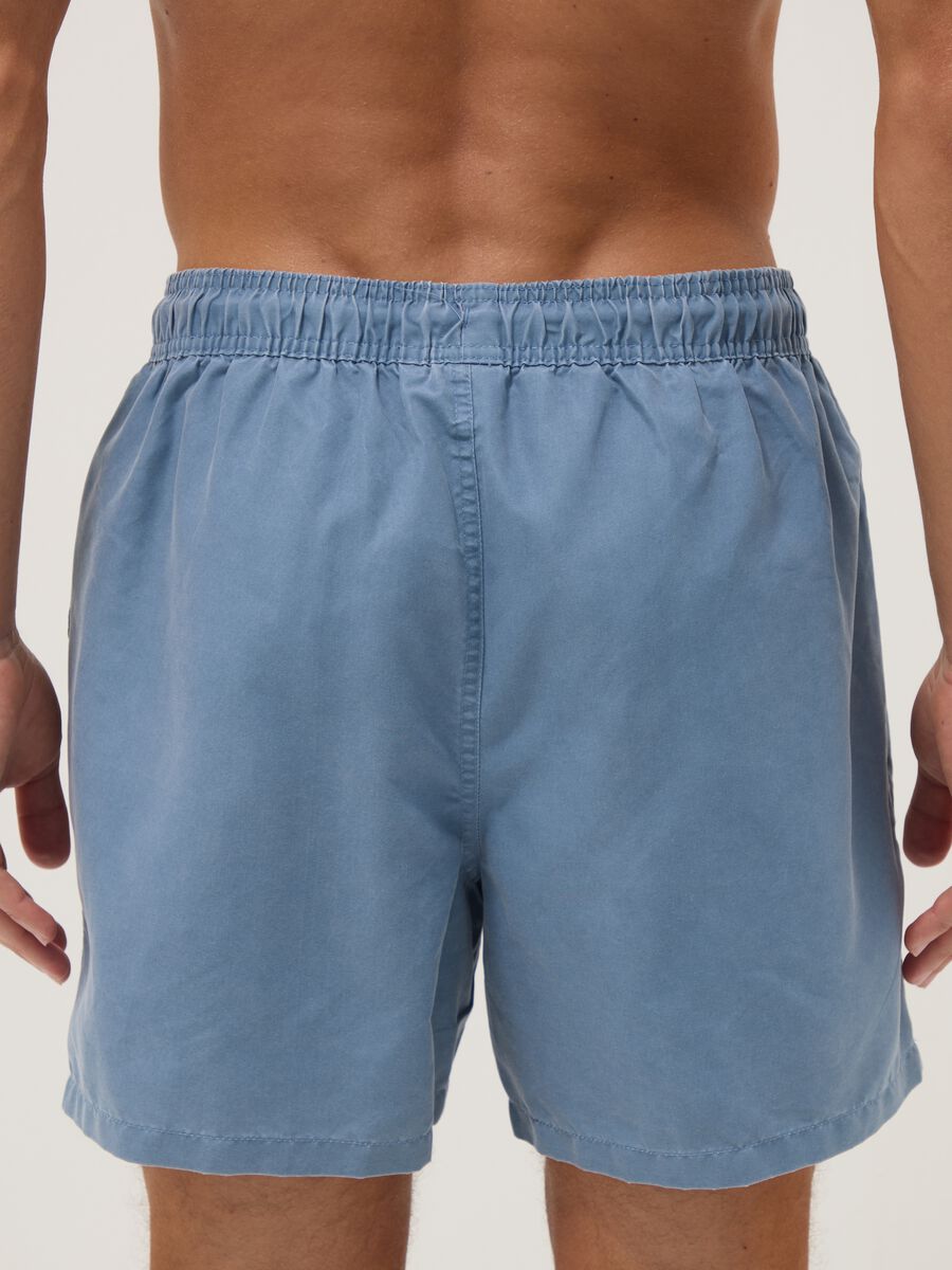 Blue swim shorts with drawstring waist_2