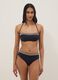 Black stretch bandeau bikini top with beaded detail_1