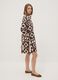 Brown stretch-cotton dress with geometric pattern, regular fit_1