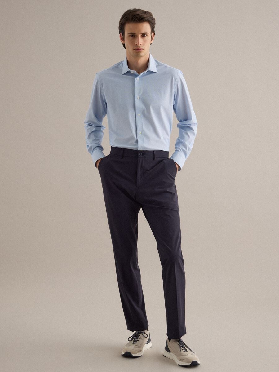 Slim Fit Multicolor Striped Long Sleeve Shirt_2