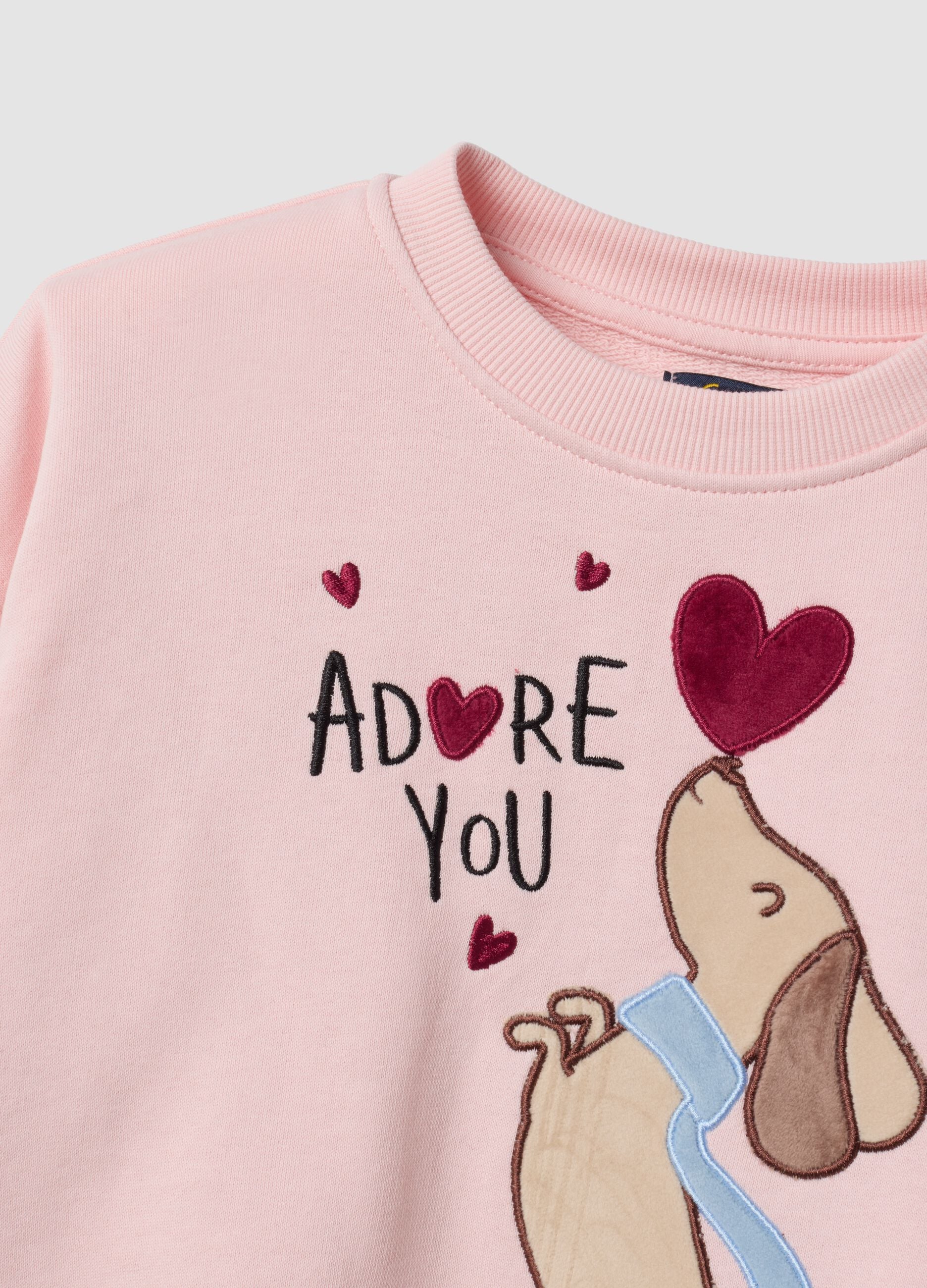Pink and red pure cotton set with puppy print for girls