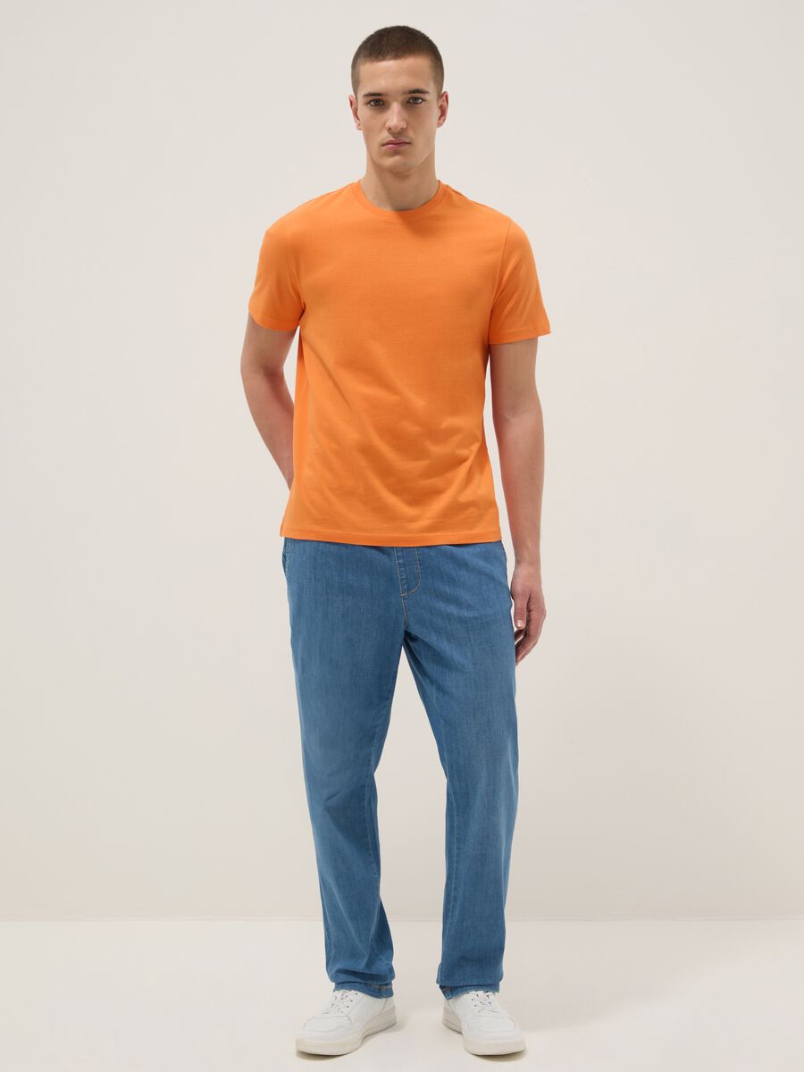 Orange Pure Cotton Short Sleeve Regular Fit T-shirt_1