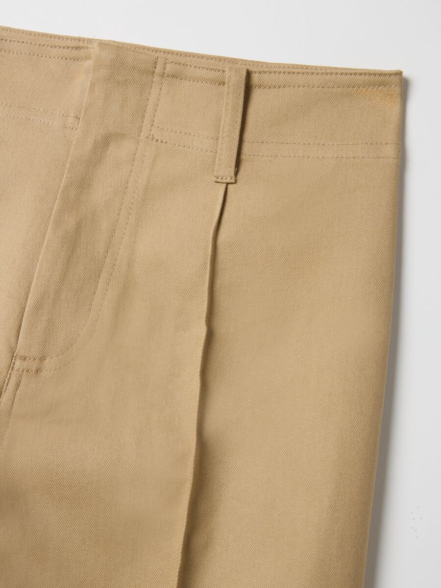 Straight-leg beige cotton blend trousers regular fit_5