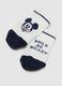 White knitted and cotton baby booties with Mickey Mouse embroidery_2