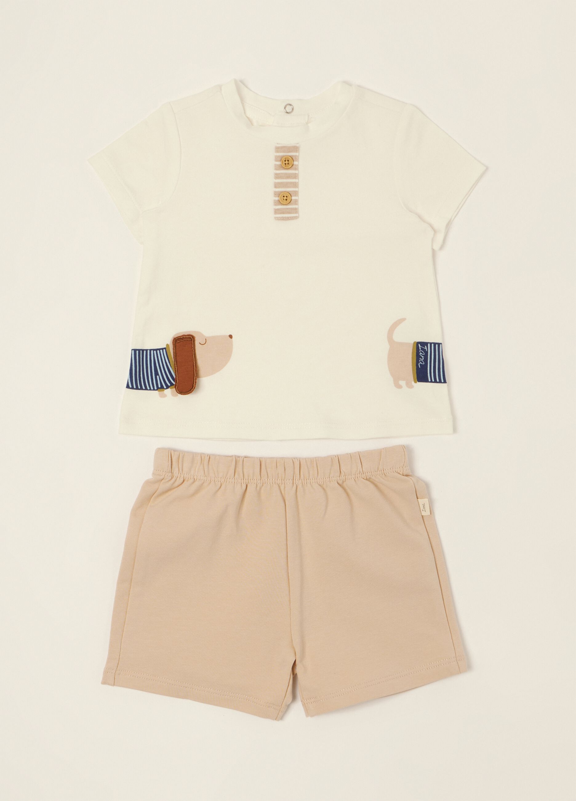 Multicolour baby set with print in stretch cotton