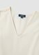 White pure cotton V-neck blouse, regular fit_5