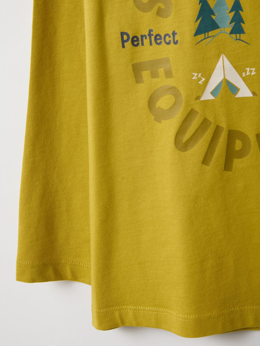 Yellow pure cotton children's T-shirt regular fit with print_3