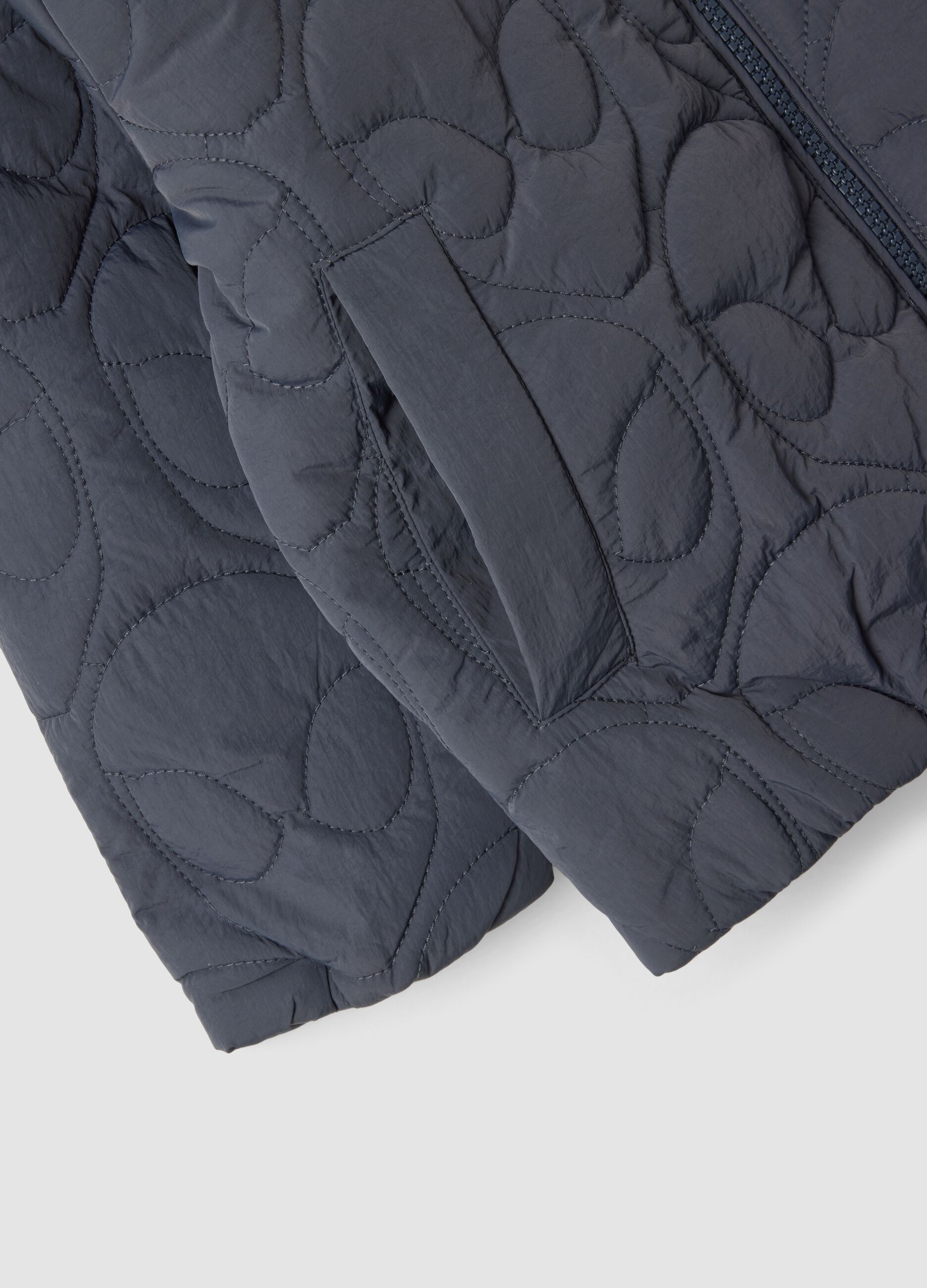 Grey quilted hooded jacket with MARVEL Spider-Man embroidery for boys