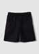 Blue pure cotton baggy-fit shorts with elasticated waistband_4