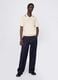 Openwork polo shirt in beige cotton_1