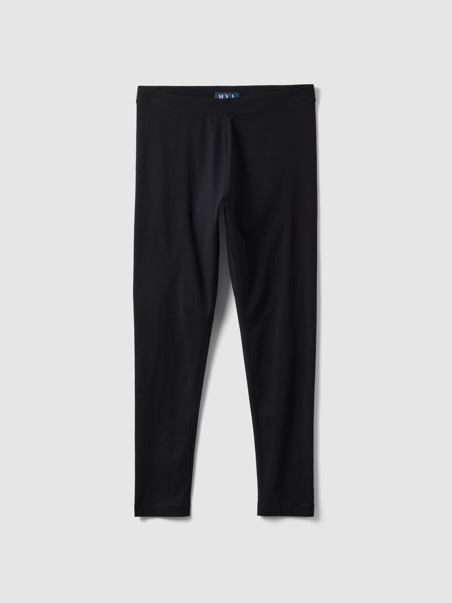 Black skinny fit leggings in stretch cotton_4