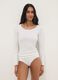 White long sleeve crew neck cotton blend regular fit shirt_0