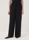 Pantaloni neri wide leg con vita elasticizzata_1