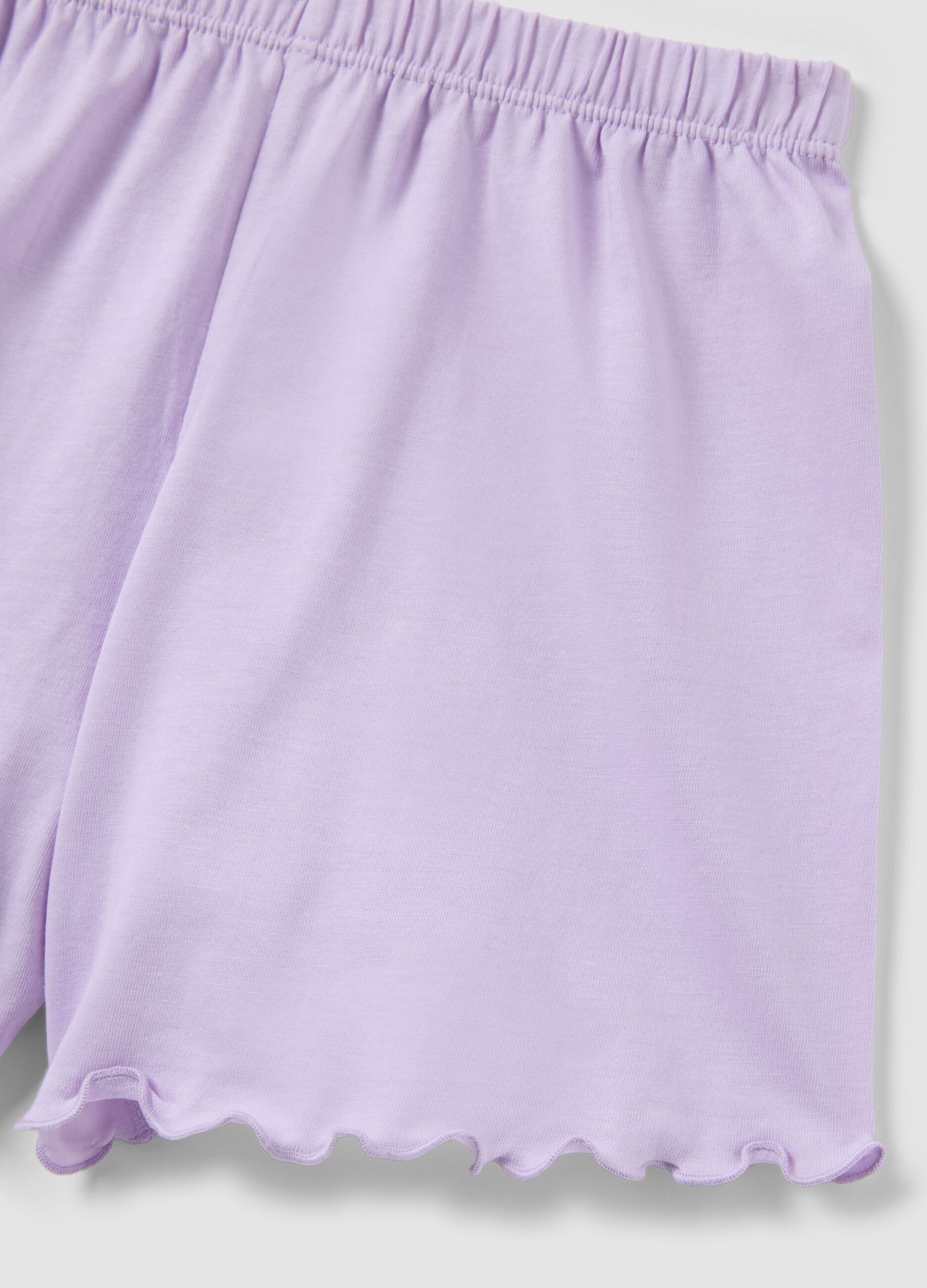Girls' regular fit multi-coloured pure cotton short pyjamas