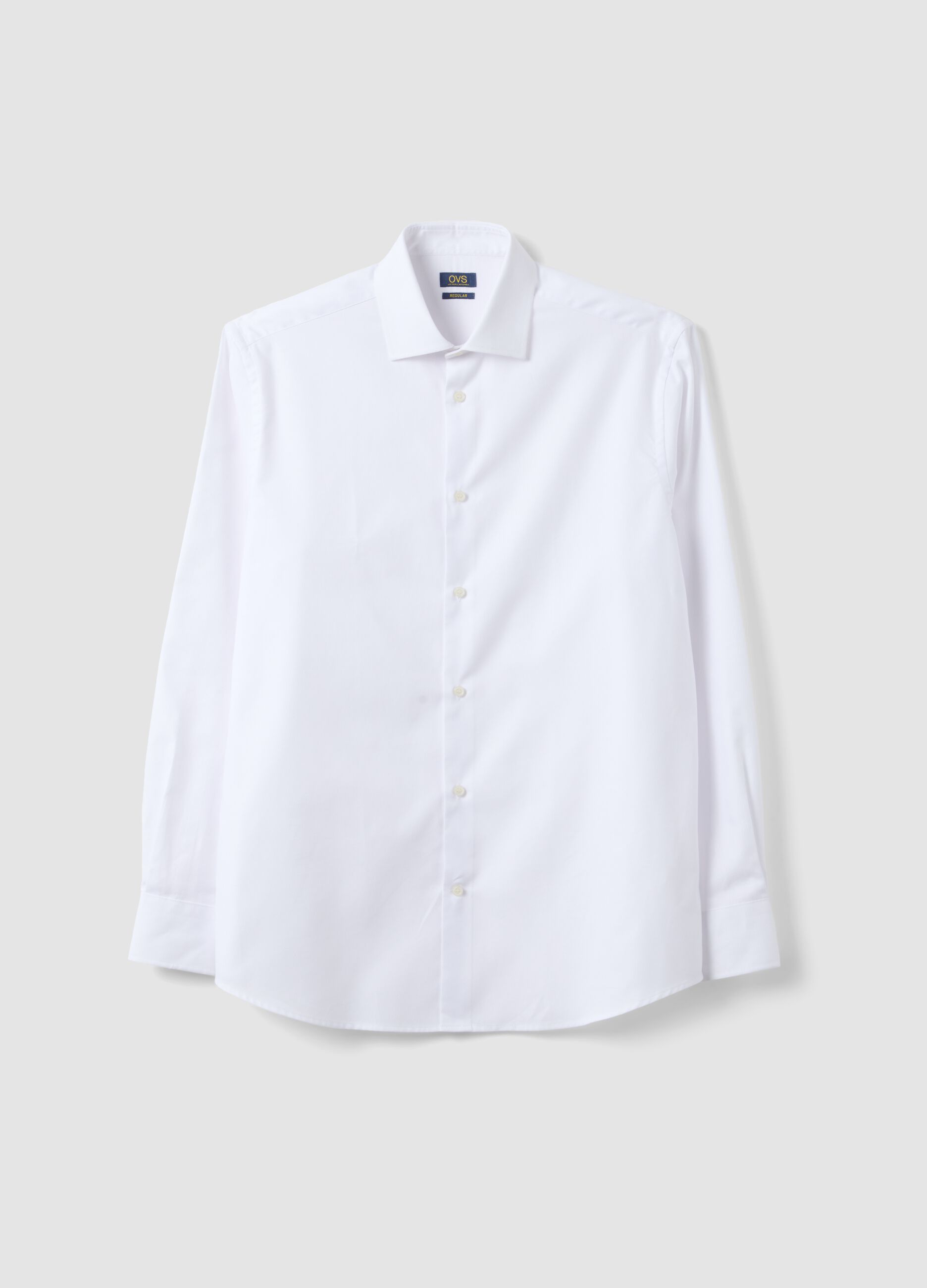 White pure cotton long sleeve shirt regular fit