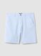 Light blue striped stretch cotton chino shorts, regular fit_4