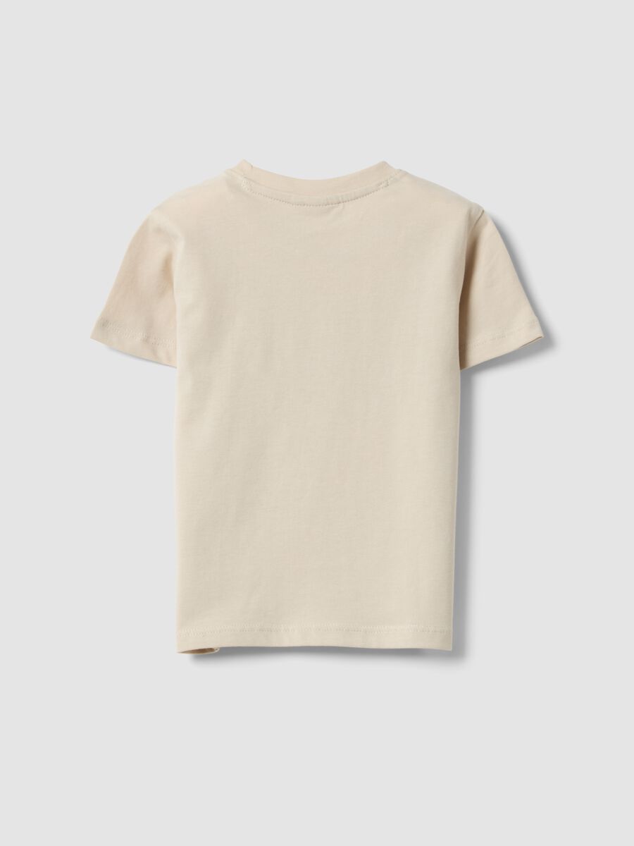 Beige pure cotton boys&rsquo; T-shirt, regular fit, with nautical print_1