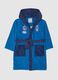 Blue children's hooded bathrobe in pure cotton with print_0