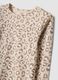 Beige organic cotton pyjamas with animal print for girls_2