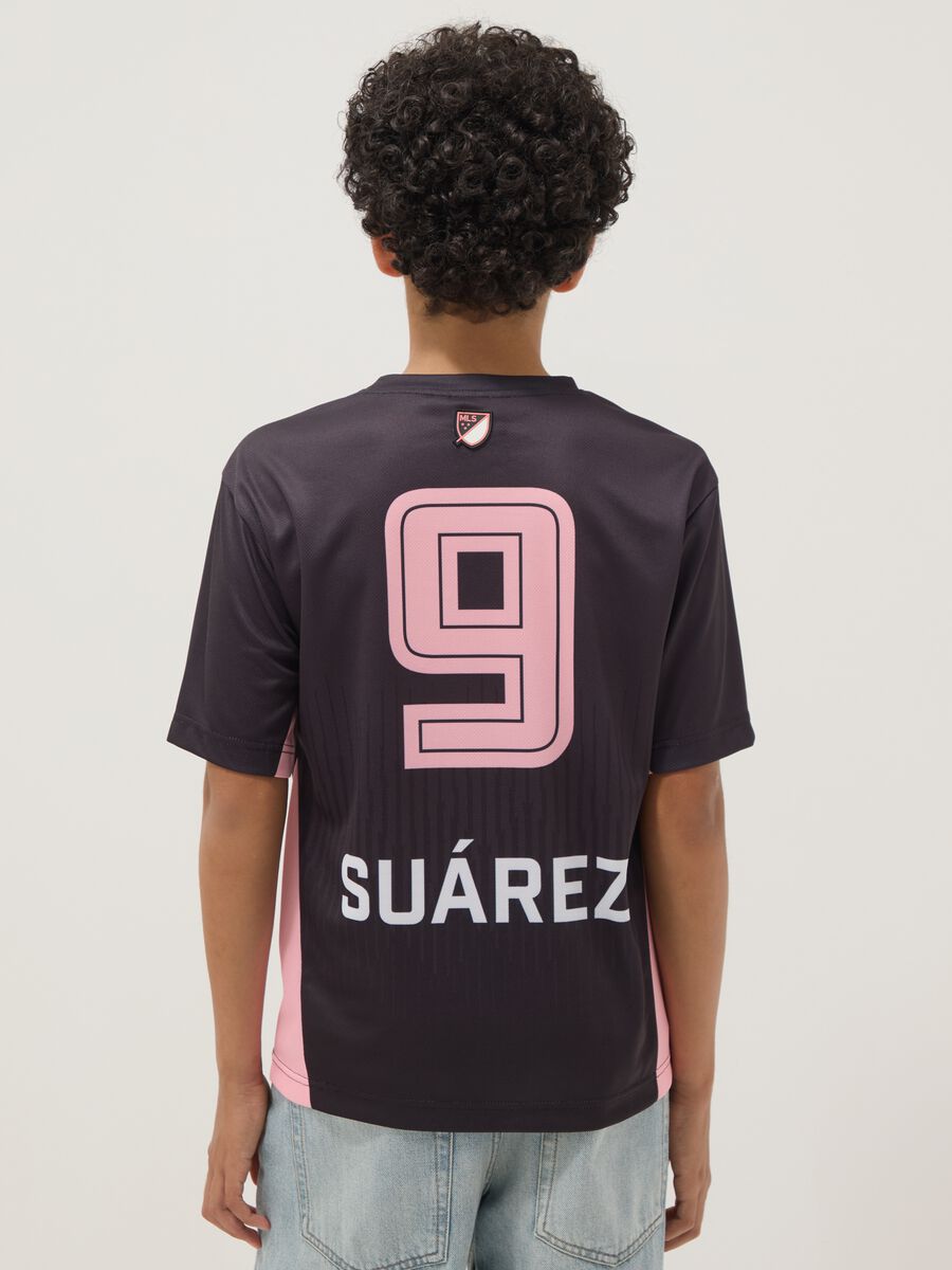 Black short-sleeve T-shirt with pink details, regular fit_1