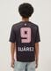 Black short-sleeve T-shirt with pink details, regular fit_1