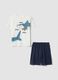 Boys&rsquo; multicolour pure cotton short pyjamas with sharks_0