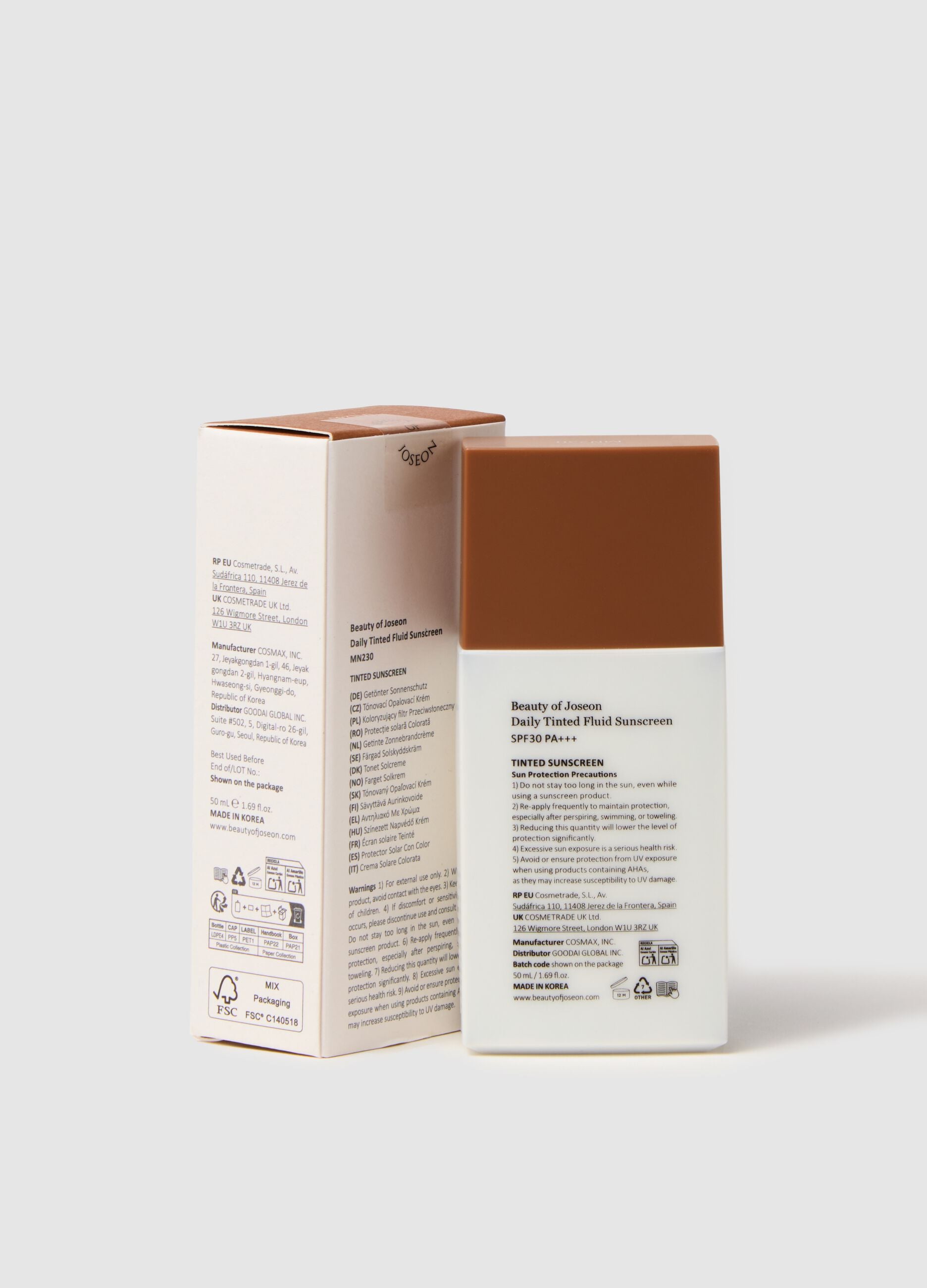 Tinted sunscreen with SPF - Korean skincare