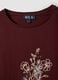 Red pure cotton T-shirt with floral print, regular fit_2