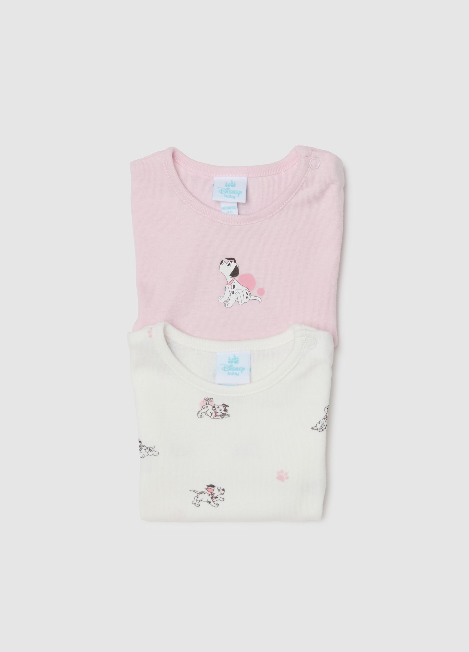Multicolour baby girl's bodysuit twin pack in pure cotton with prints
