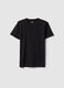 Boy's black crew neck T-shirt in pure cotton, over fit_3