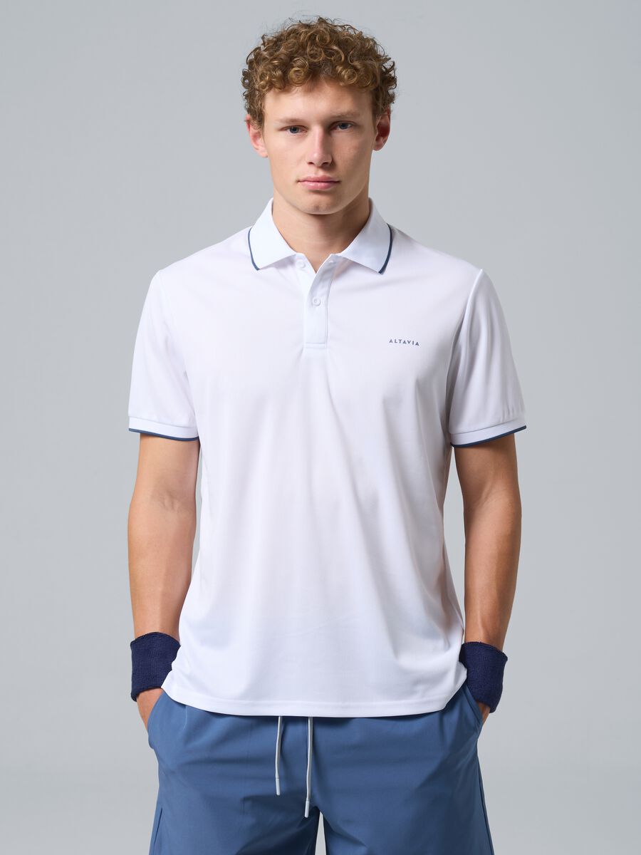 White ALTAVIA COURT sports polo in technical fabric_1