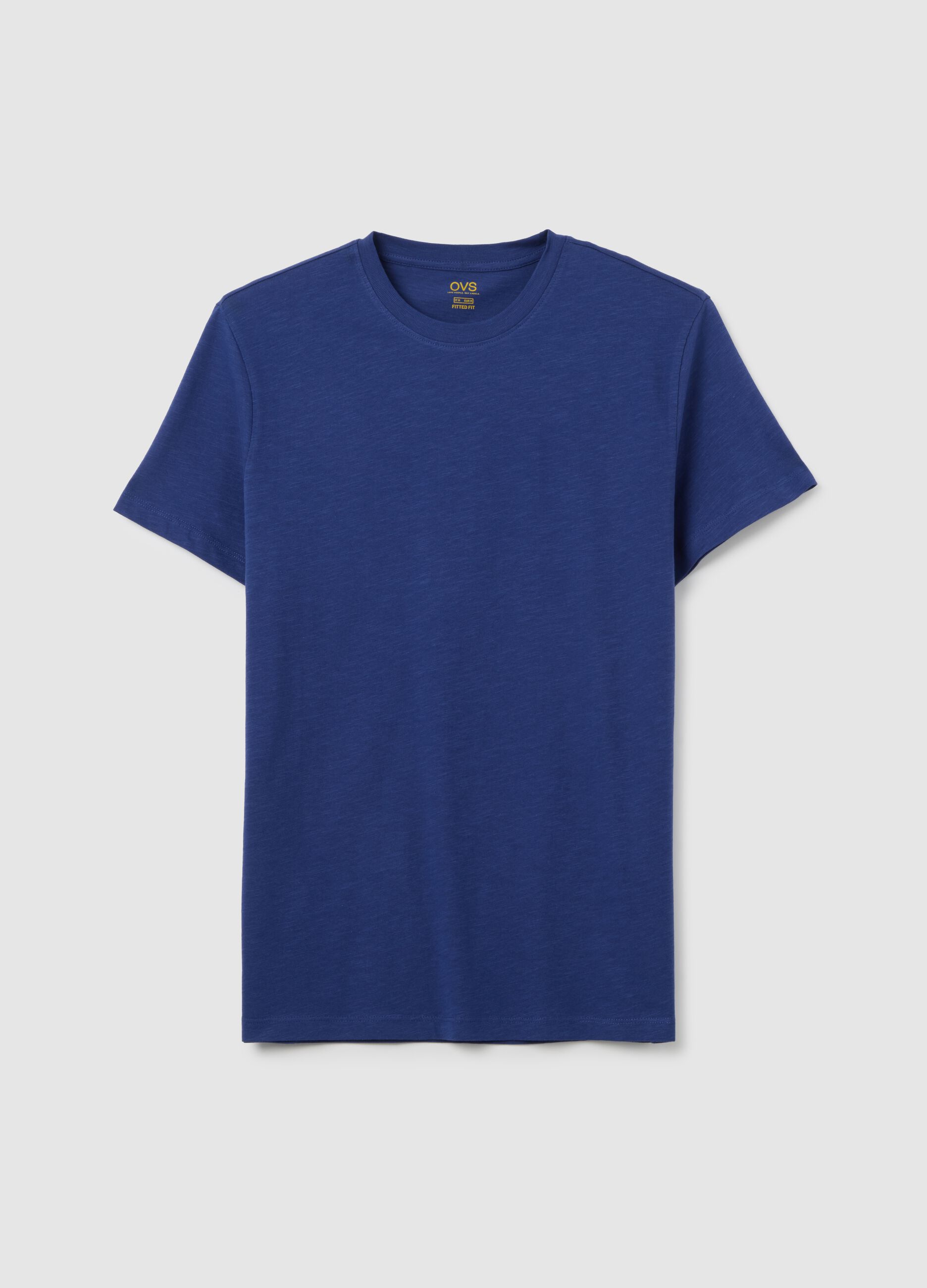 Men&rsquo;s blue fitted T-shirt in cotton