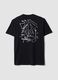 Black pure cotton crew-neck printed T-shirt_1