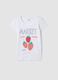 White pure cotton pajama shirt regular fit with strawberries_4
