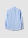 Light blue stretch cotton poplin shirt with spread collar_5