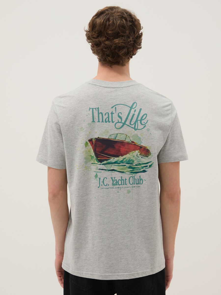 Grey cotton and viscose blend printed T-shirt_2