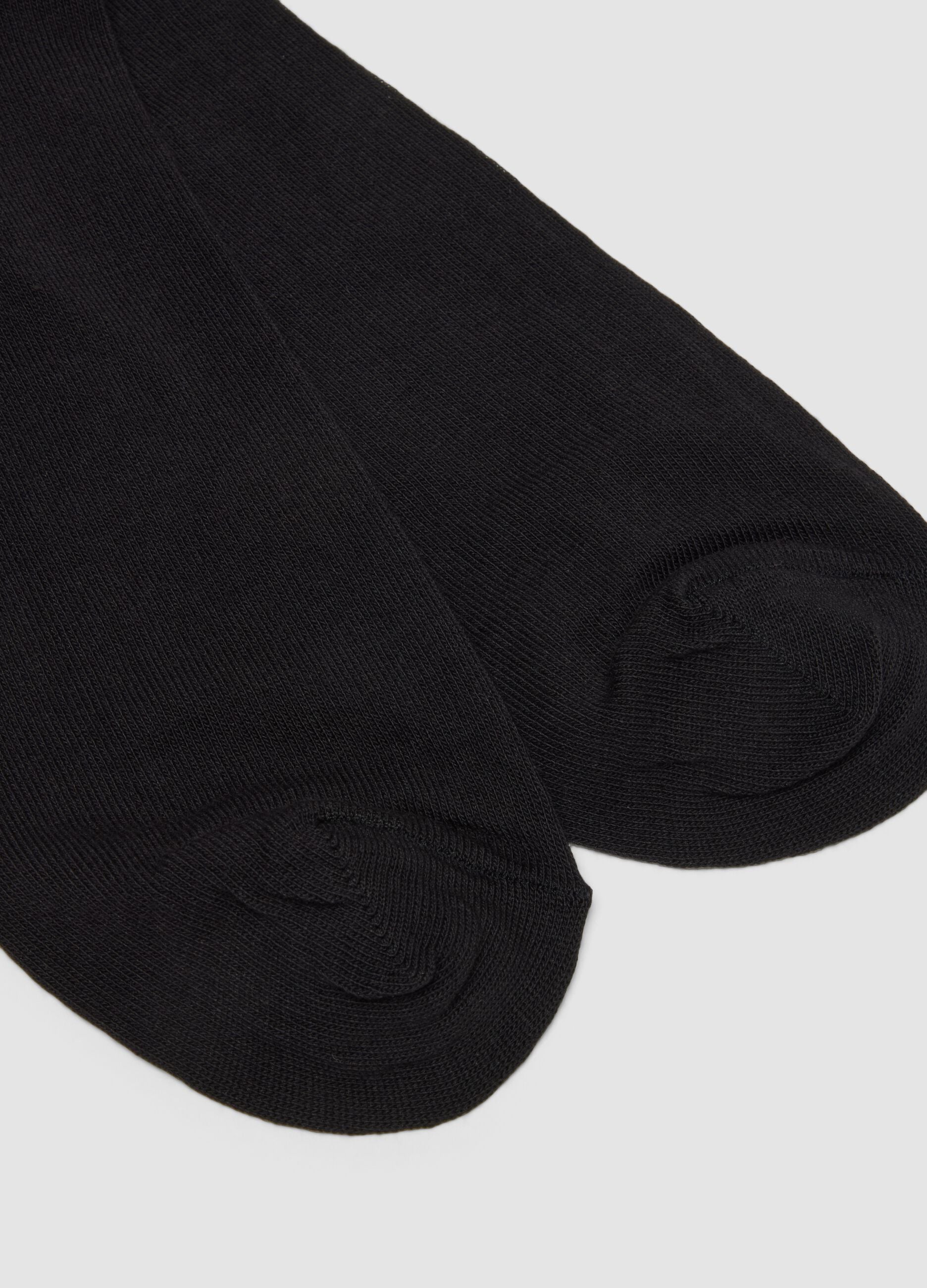 Bipack di calze midi nere in cotone elasticizzato