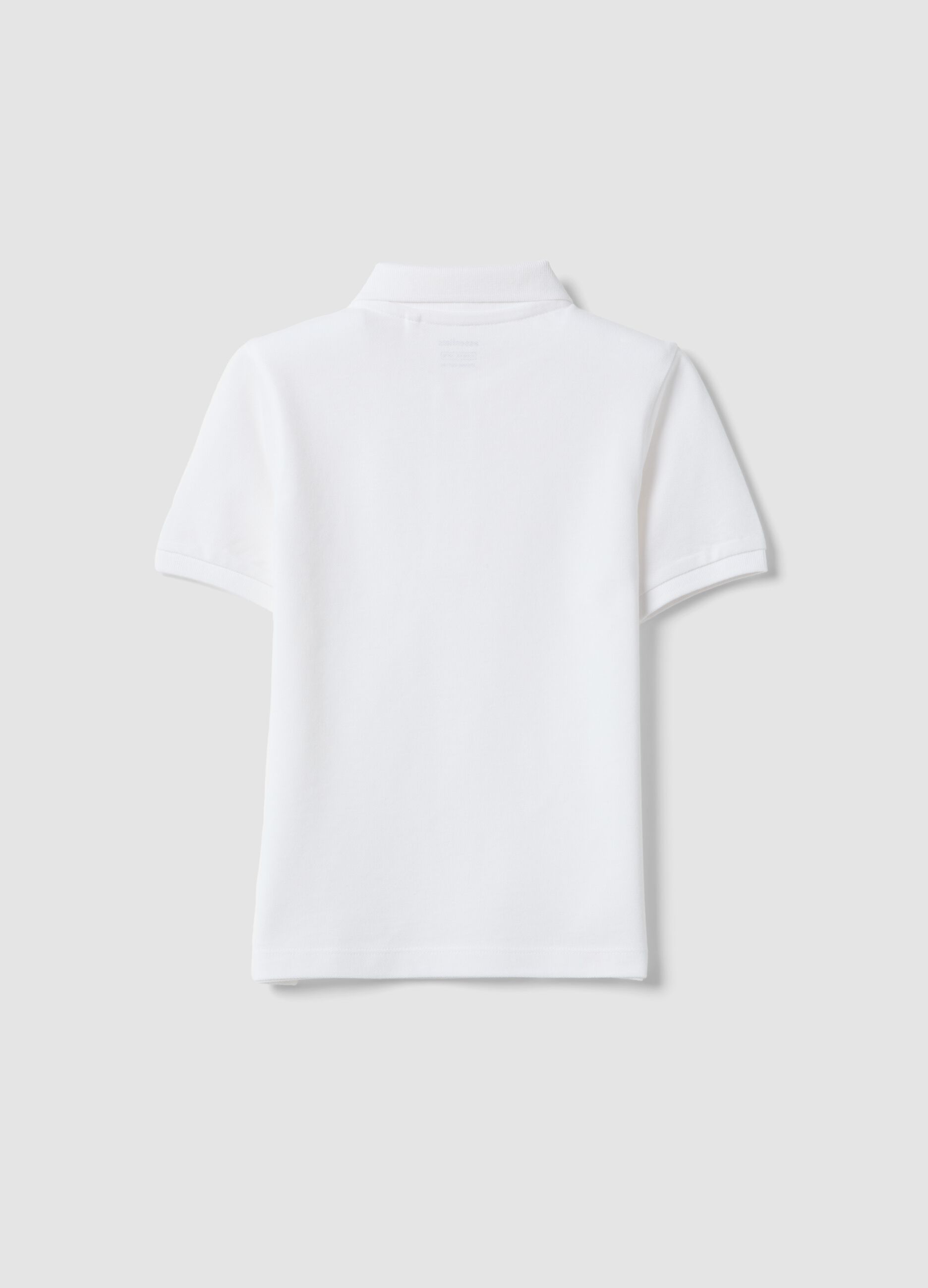 Boys&rsquo; white organic cotton polo shirt, regular fit