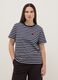 Multicolor striped regular fit stretch cotton t-shirt with heart_1