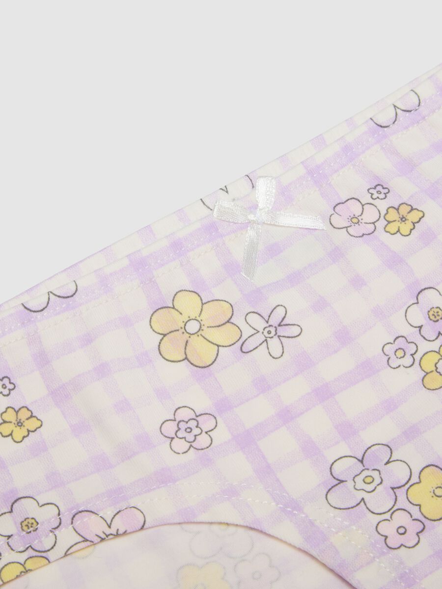 Newborn Girl Multicolor Cotton Blend Panties Tripack with Flowers_3