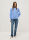 Light blue pure viscose shirt with bow and striped pattern_0