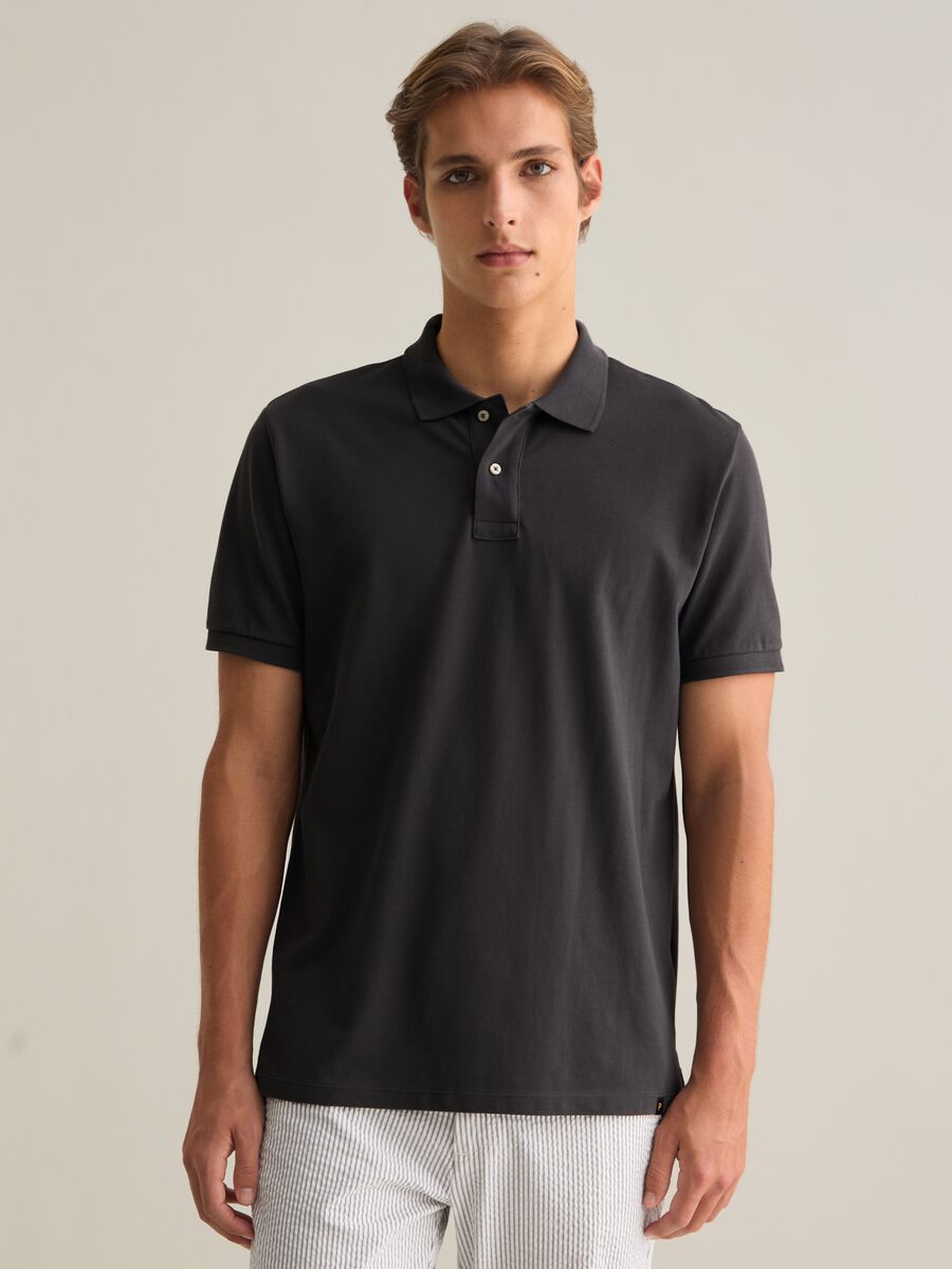 Men&rsquo;s grey regular fit polo shirt in 100% cotton_0