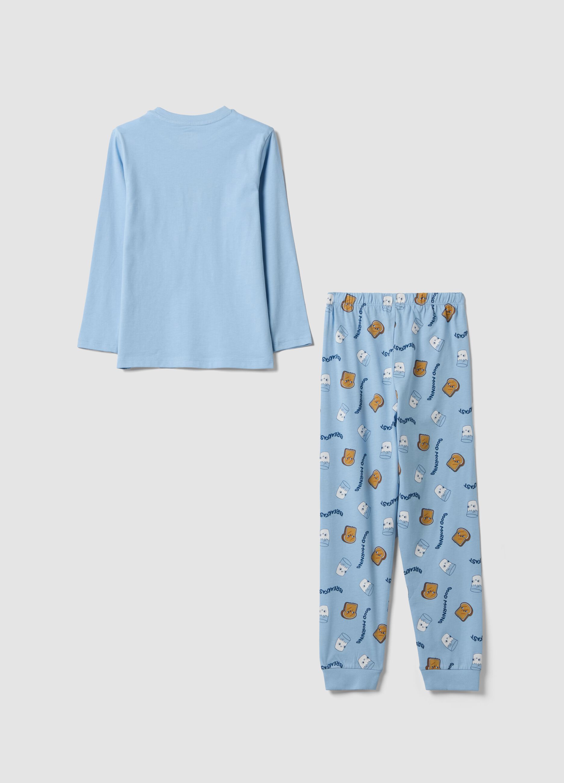 Light blue organic cotton pyjamas with "Best Friend 4 Ever" print
