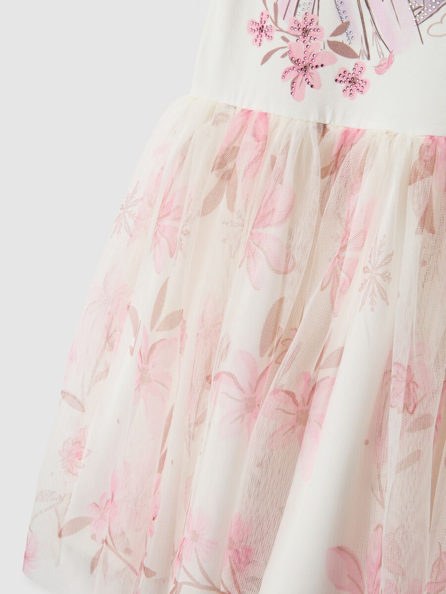Elasticated cotton dress for girls with Frozen print_2