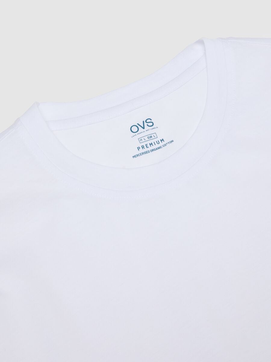 White pure cotton regular fit t-shirt_5