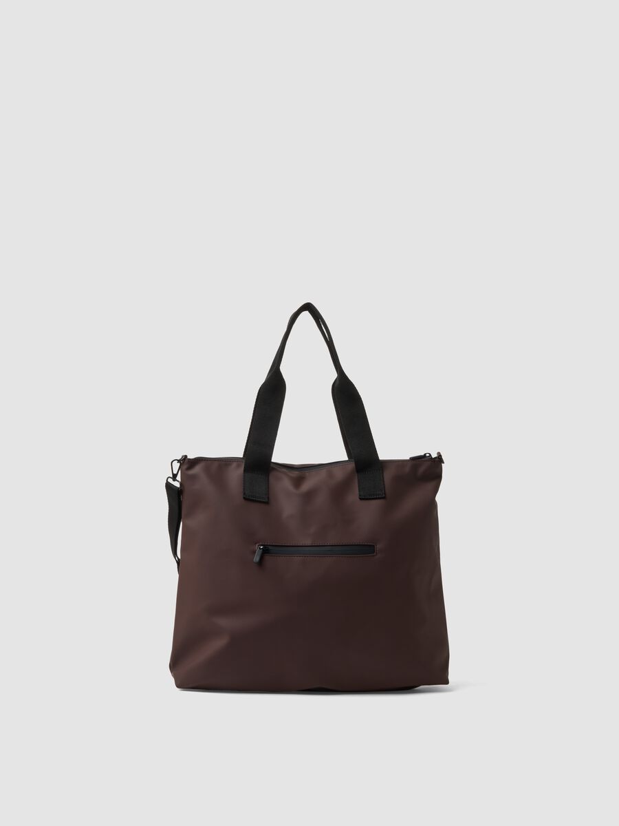 Borsa marrone a mano con tracolla removibile_2