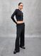 Ribbed Fluid Trousers Black_3